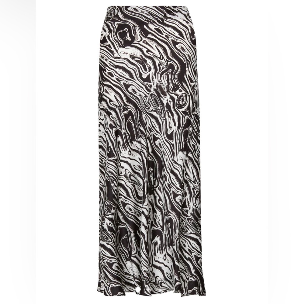 Kitri Dylan Malachite Print Black and White Midi Skirt UK 12